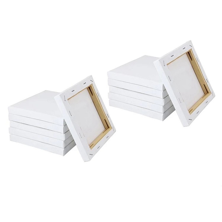 Stretched Canvas Cotton White Blank Canvas for Acrylic Craft Drawing Decor