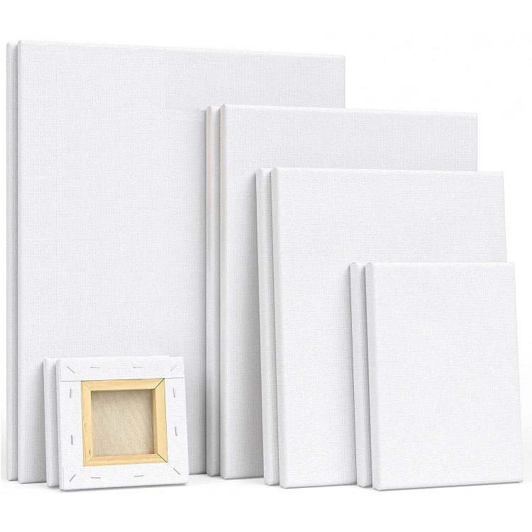 Stretched Canvas 4x4 5x7 8x10 9x12 and 12x16 Inches 100% Cotton Art Supplies for Acrylic Pouring