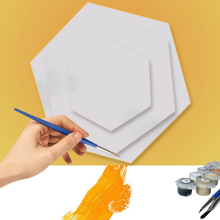 DIY Cotton Oil Painting Canvas Stretched Blank Handmade DIY Paint Canvas Hexagon Home Wall Picture Decors 2021