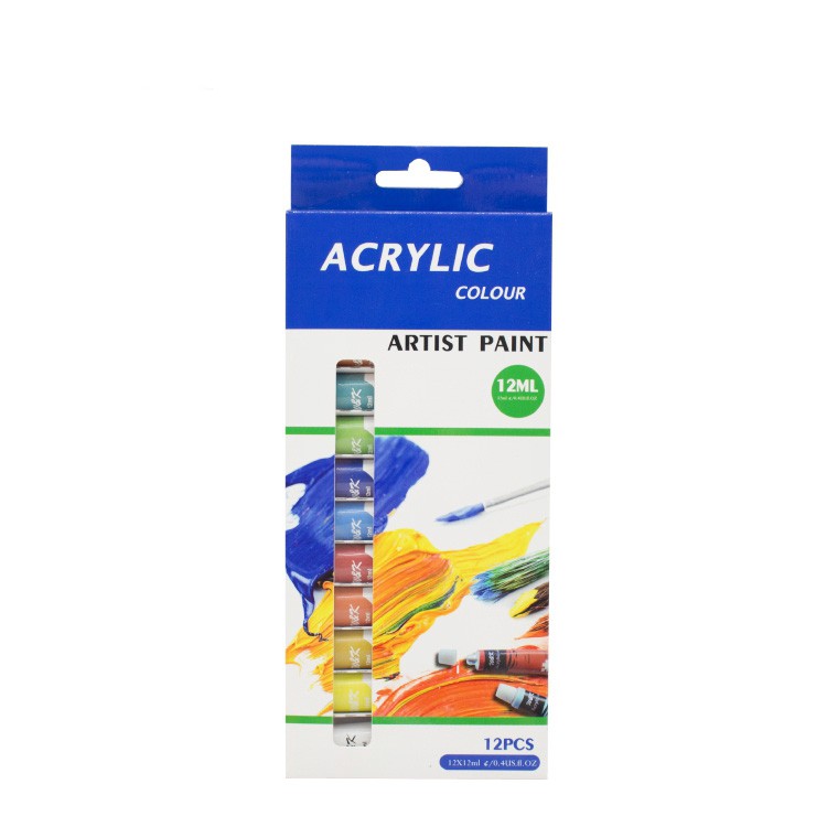 non-toxic 12 colors 12ml acrylic color paint set for kids