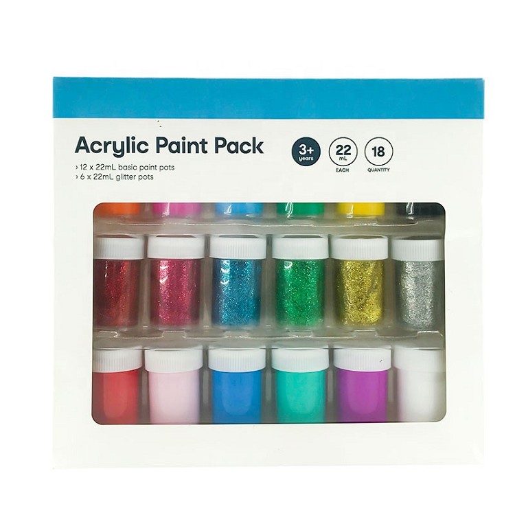Cheap Price 18 Pack 22ml Children DIY Drawing Acrylic Paint Set