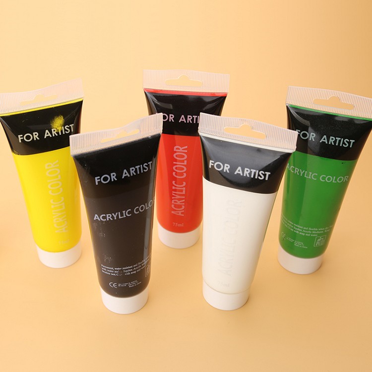 6 colors 75ml Tubes Artist Acrylic Colours