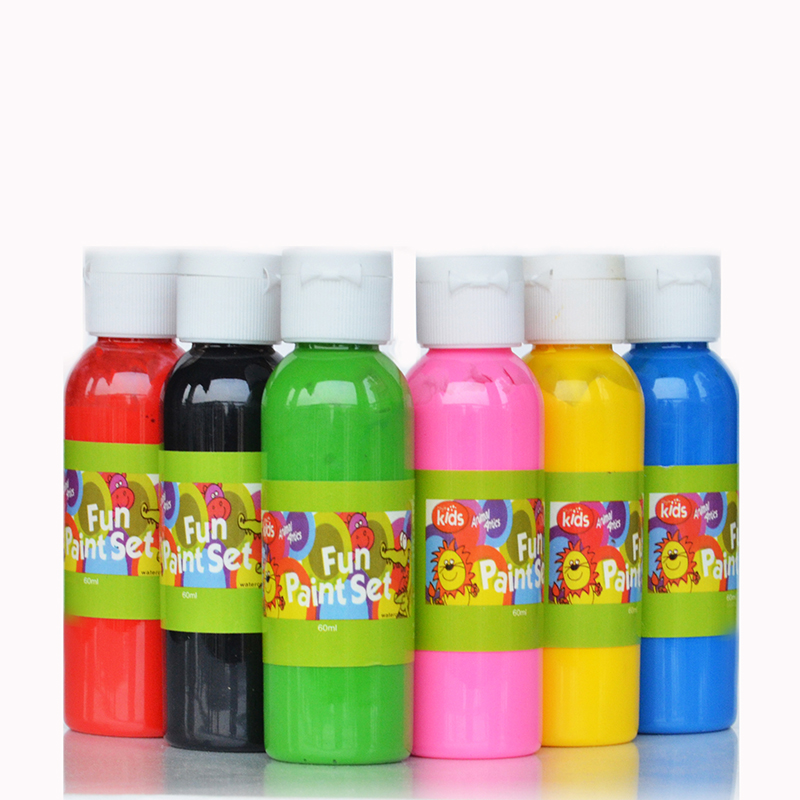 2oz Water Based Crafters Acrylic Paint Art Craft All Colours Non Toxic, Vibrant Colors 12 Assorted Vibrant Colors Set PET Bottle