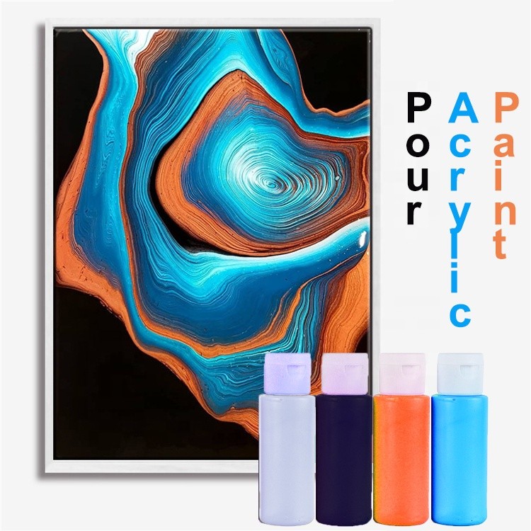 4 Color 2 oz Pre-Mixed High Flow Ready to Pour Acrylic Pouring Paint Set