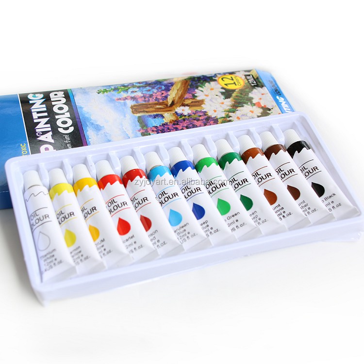 Art Studio 12 Colors Oil Paint 12ml in Aluminium Tube for educational use