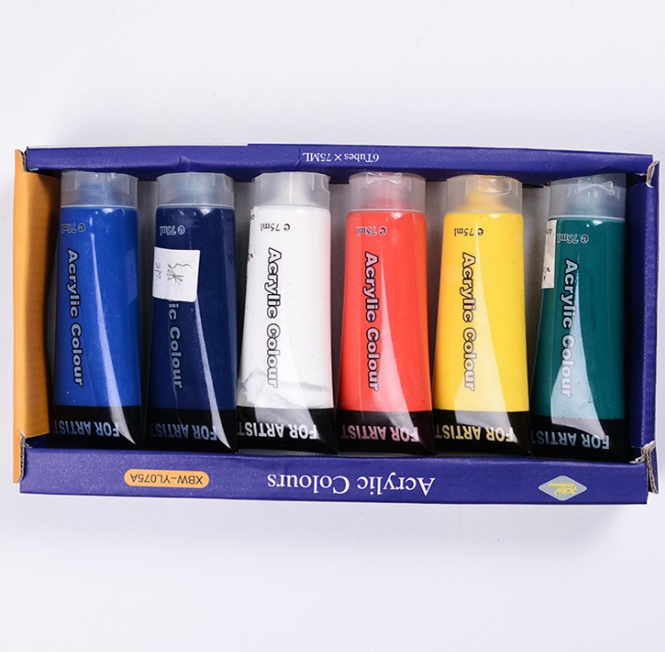Professional Art Supplies Acrylic Colors Set Painting Wall Drawing Paint 75 Ml Non-Toxic Plastictube Acrylic Paint Art Set