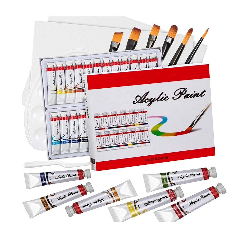 36pcs artist acrylic paint art set 24 tube color acrylic paint for Artists, Beginners, Kids