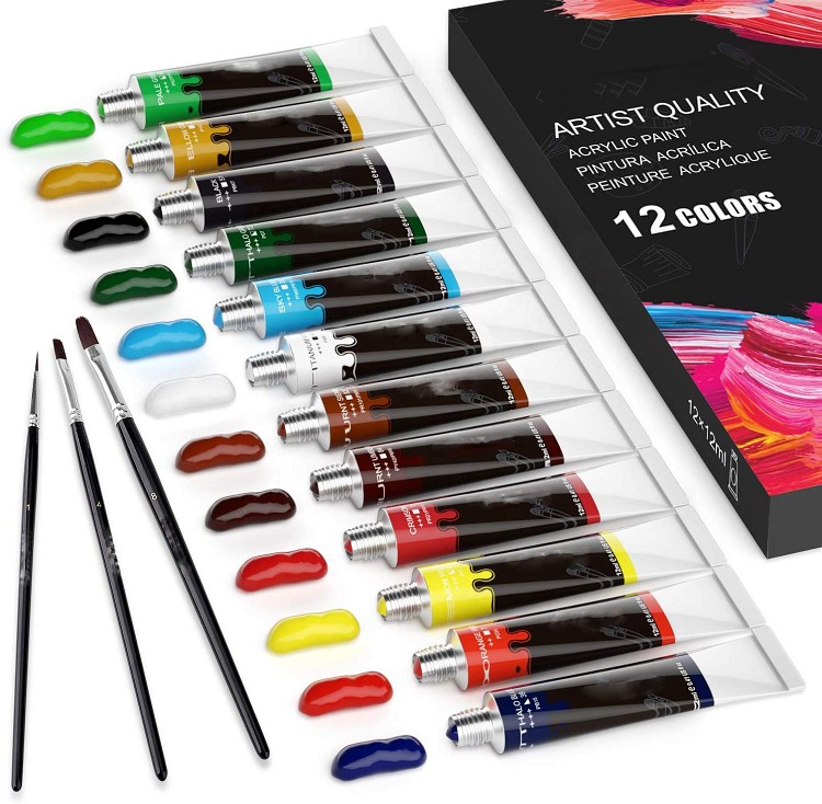 wholesale acrylic artist paint 12ml small acrylic paint for Artist 12 color acrylic color set