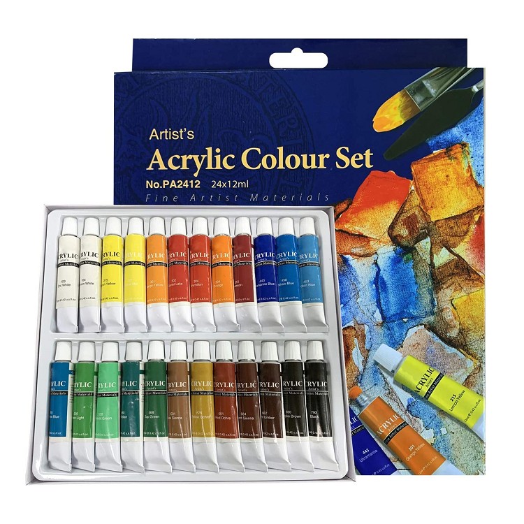 acrylic paint set 24x12ml professional golden artists paints acrylic paint for children