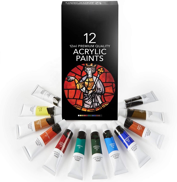 12 Colors no toxic portable pure natural diy acrylic paint set