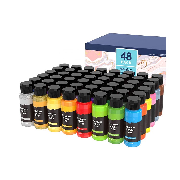 60ml acrylic paint set vibrant 48 colors acrylic paint set for kids artists canvas crafts wood painting
