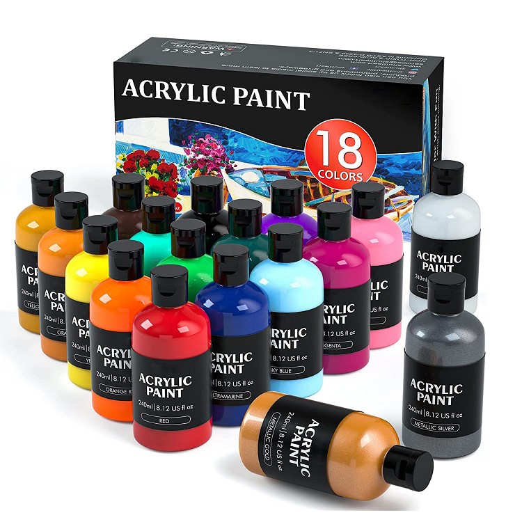 18 color paint 240ml acrylic paint for adults and kids high quality non toxic paint