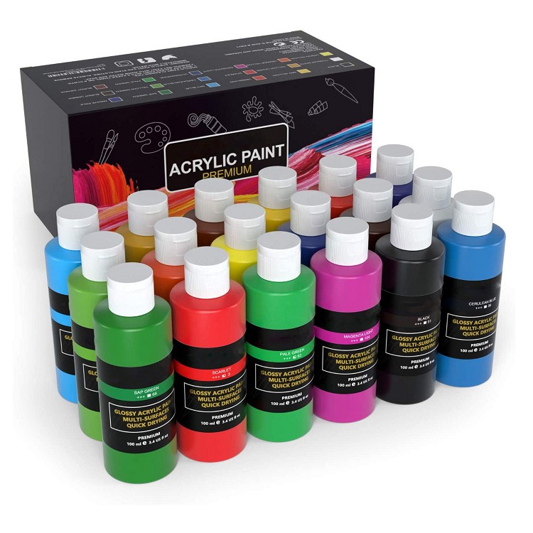 100ml non toxic waterproof acrylic paint amazon hot sell adult acrylic paint 18 colors for adult and children