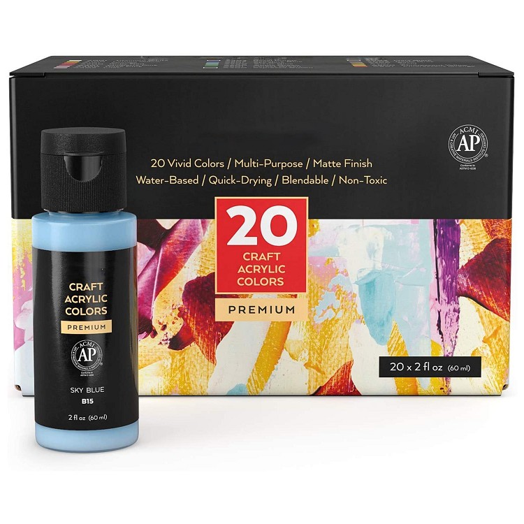 20*60ml pouring acrylic paint for painting diy