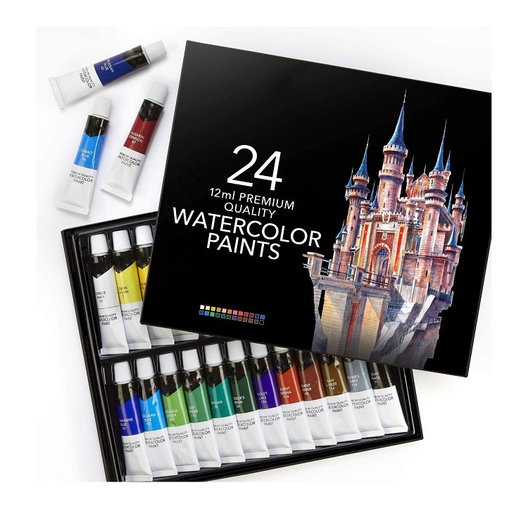24 colors 12ml professional high quality watercolor paint set