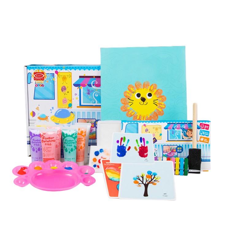 12 Colors Washable Non-toxic ECO Friendly DIY Paint for Kids Funny Finger Painting Kit