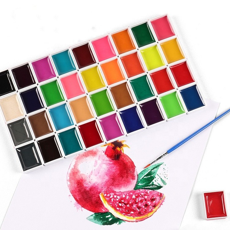 36 colors aquarelle watercolor paints set half pan semi-dry water colors painting semi-dry water colour watercolour