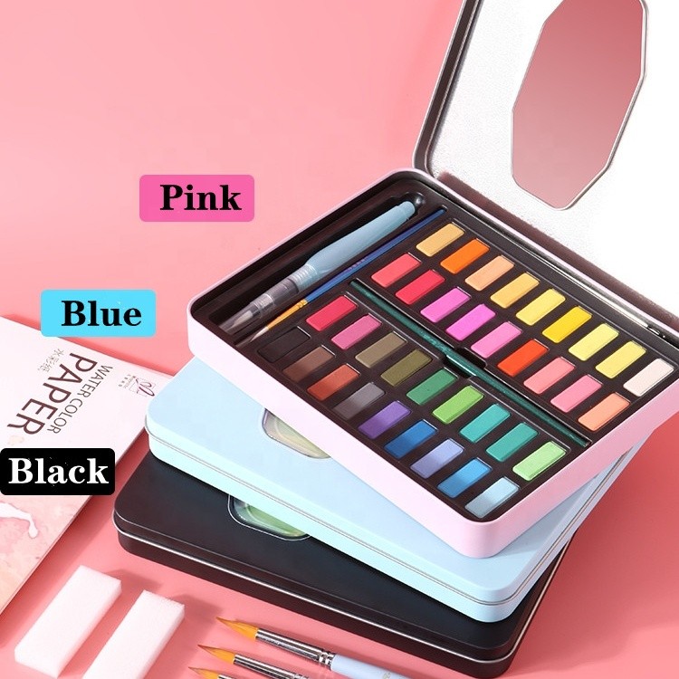 36 non-toxic water colour watercolour cakes watercolor water color paint cake set half pan watercolor cake painting