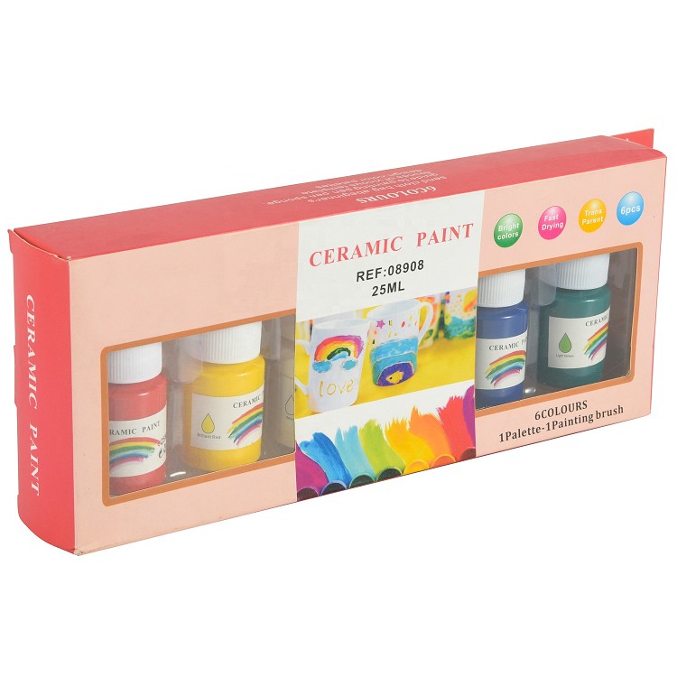 25 ml hand painted plates ceramic paint for kids coating ceramic potery to be painted hand-painted cute ceramic nordic dinner se