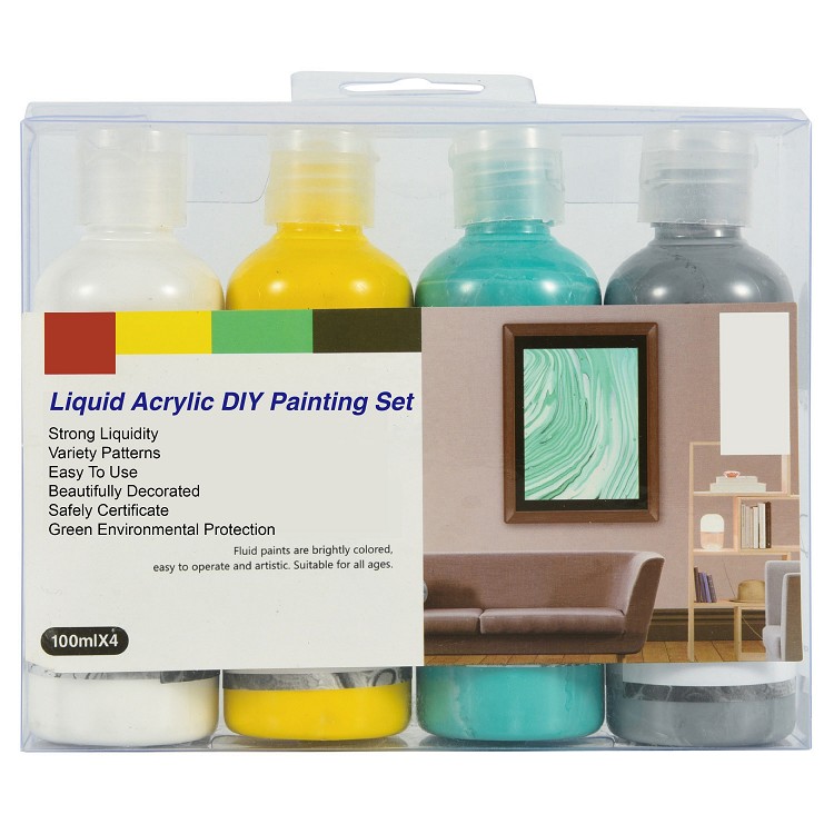 2021 High flow big bottle non toxic pink fluid 100ml DIY set liquid acrylic paint