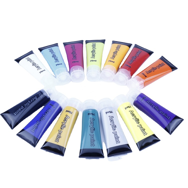 Non-toxic adult artist brush set acrylic paint kits waterproof acrylic paint 75 ml