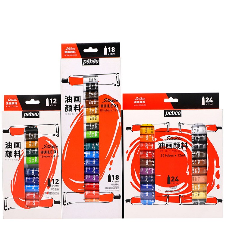 Factory price good durability set of 12/18/24 tubes x 12ml oil paint