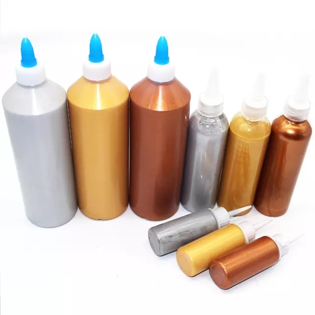 Non Toxic Harmless 60Ml 200Ml 500Ml Gold Sliver Copper Color Acrylic Paint