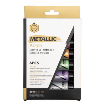 Factory Direct Sale 6colors Metallic Acrylic Paint Set 30ml Watercolor Oil Paint Art Set