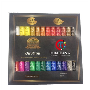Private Label 24pcs 12ml Artist Oil Paint with 3 artist brush