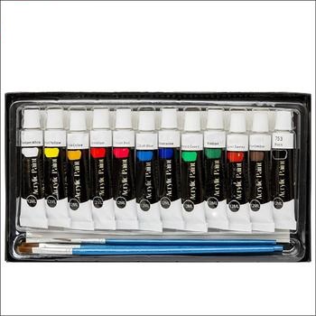 Non - toxic high quality 12pcs 12ml Oil Paint with 3 brushes
