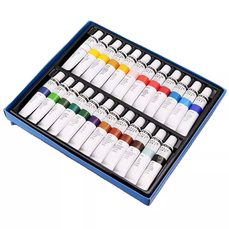 High Quality 24 Colors Acrylic Paints Set 12ml Tubes Painting Pigment Hand-painted Wall Paint
