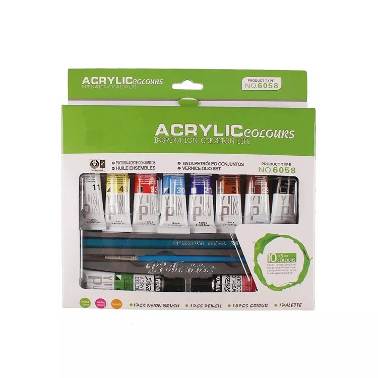 12 Colors Acrylic Paint Set For Artist Hand Painted Paint Wall Paint Set