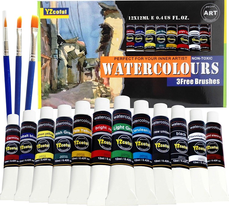 12 color 12ML water color paint set for art