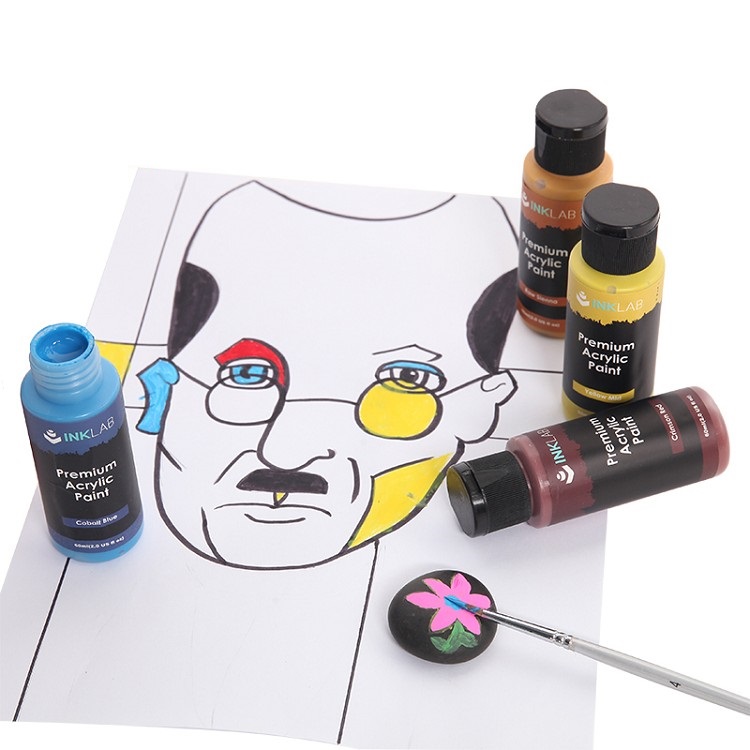 24 Colors 60ml Bottled Professional Premium Acrylic Paint for All Medium