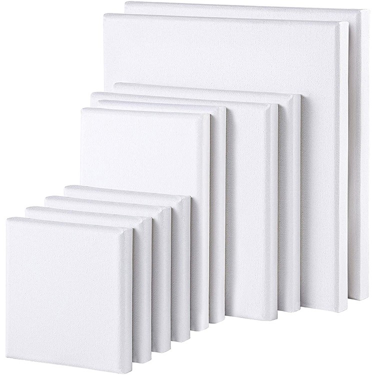 Artist Blank 10 Pieces Canvas Panels Assorted Size Art Multi stretched Canvas Boards for painting