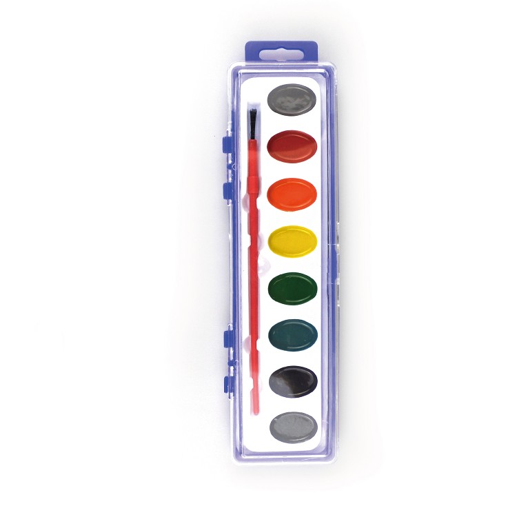 8 vibrant colors washable paint semi-moist watercolor set for kids and students