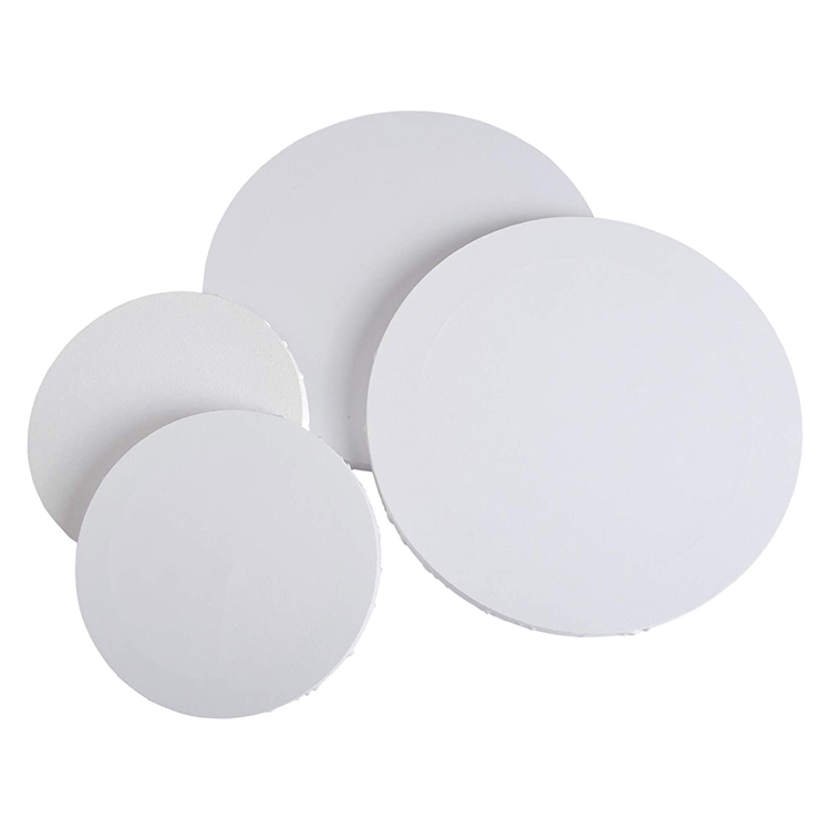 Professional 8 inch 12 inch Blank Round Shape Art Painting Stretched Canvas Set MDF Frame for Drawing