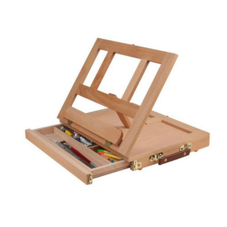 High Quality 33.5x26x5cm Adjustable Wooden Easel Box Multifunctional Tabletop Beech Painting Art Easel