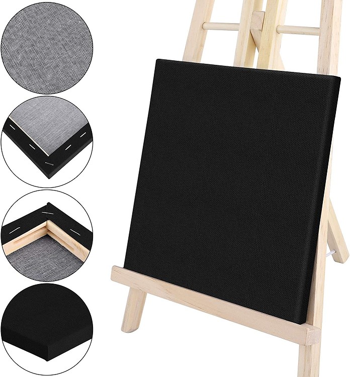 9pcs painting kits black stretched canvas drawing set for painting