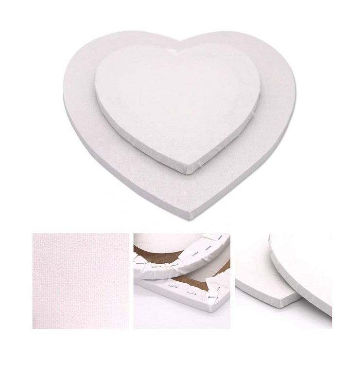 Stretched White Blank Canvas Heart canvases for Painting Acrylic Pouring Oil Paint Artist Media