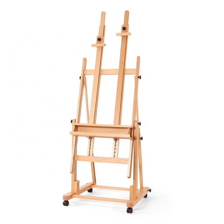 hot selling art beech wood floor master double level clamp easel stand