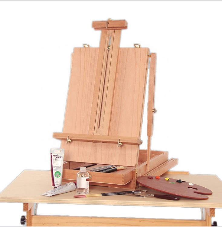 high quality new french artist sketch box wooden easel for painting