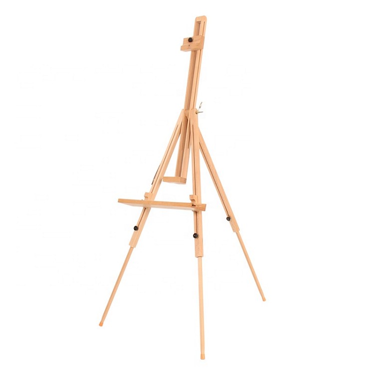 high quality beech wood portable tripod holder easel stand for field painting