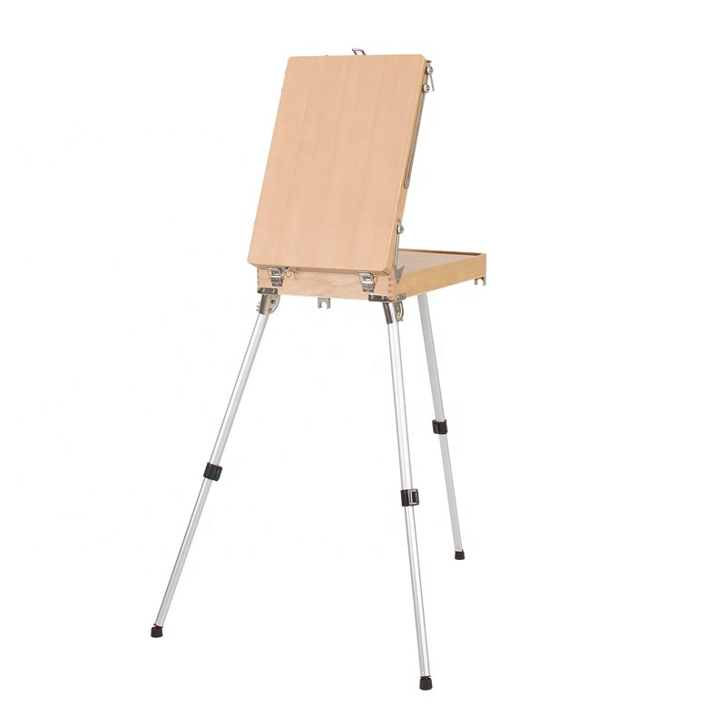 artist wooden easel stand metal leg sketch box easel for painting