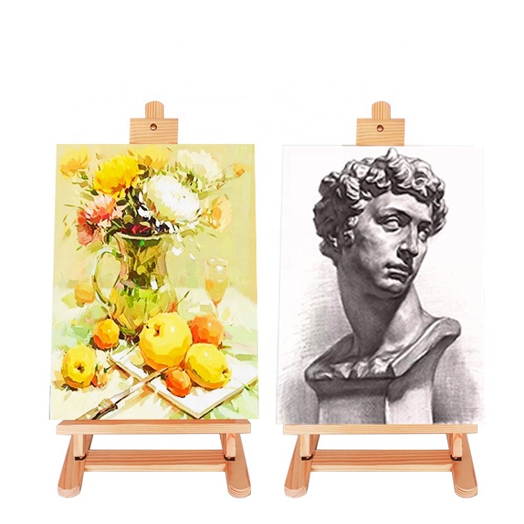 Kids artist mini small easel table top easel acrylic drawing canvas wooden painting easel