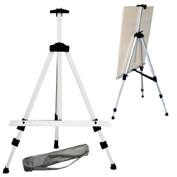 Extra Thick Aluminum Metal Tripod Adjustable Height Artist Easel Stand with Portable Bag for Floor/Table-Top Drawing and Display
