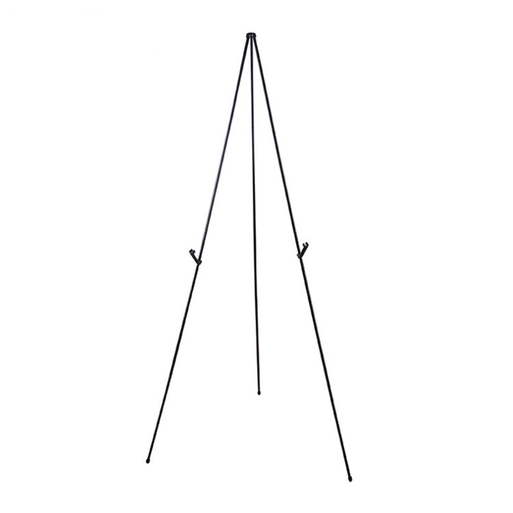New Arrivals 63 Inches Black Metal Art Folding Easel, Portable Display Tripod Standing for Students Sketching Bracket