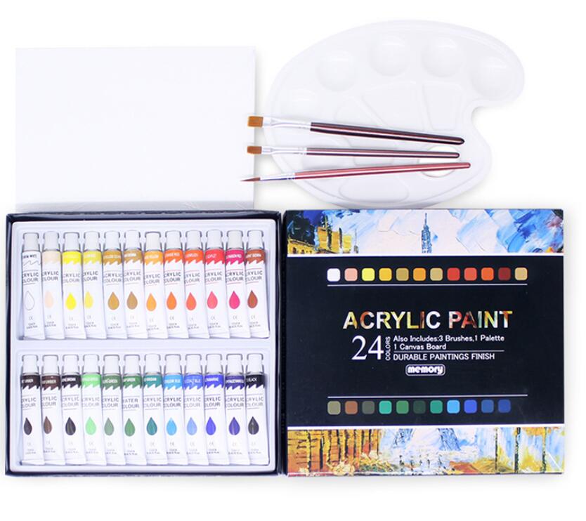 High quality 28pcs 24colors art acrylic paint set for kids