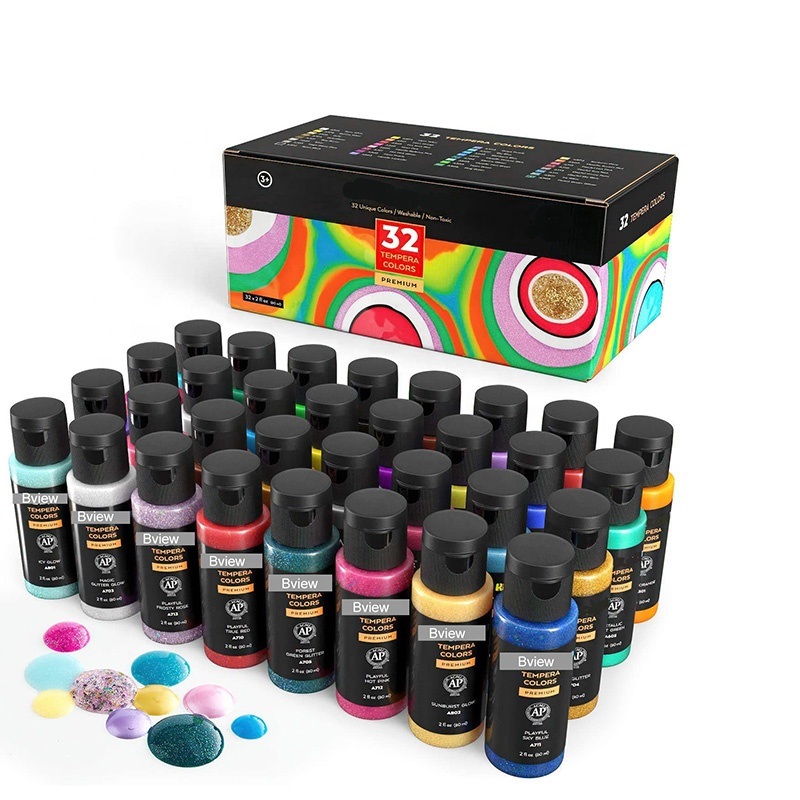 Non-Toxic Washable Tempera Paint for Kids Finger Painting, Hobby Painters