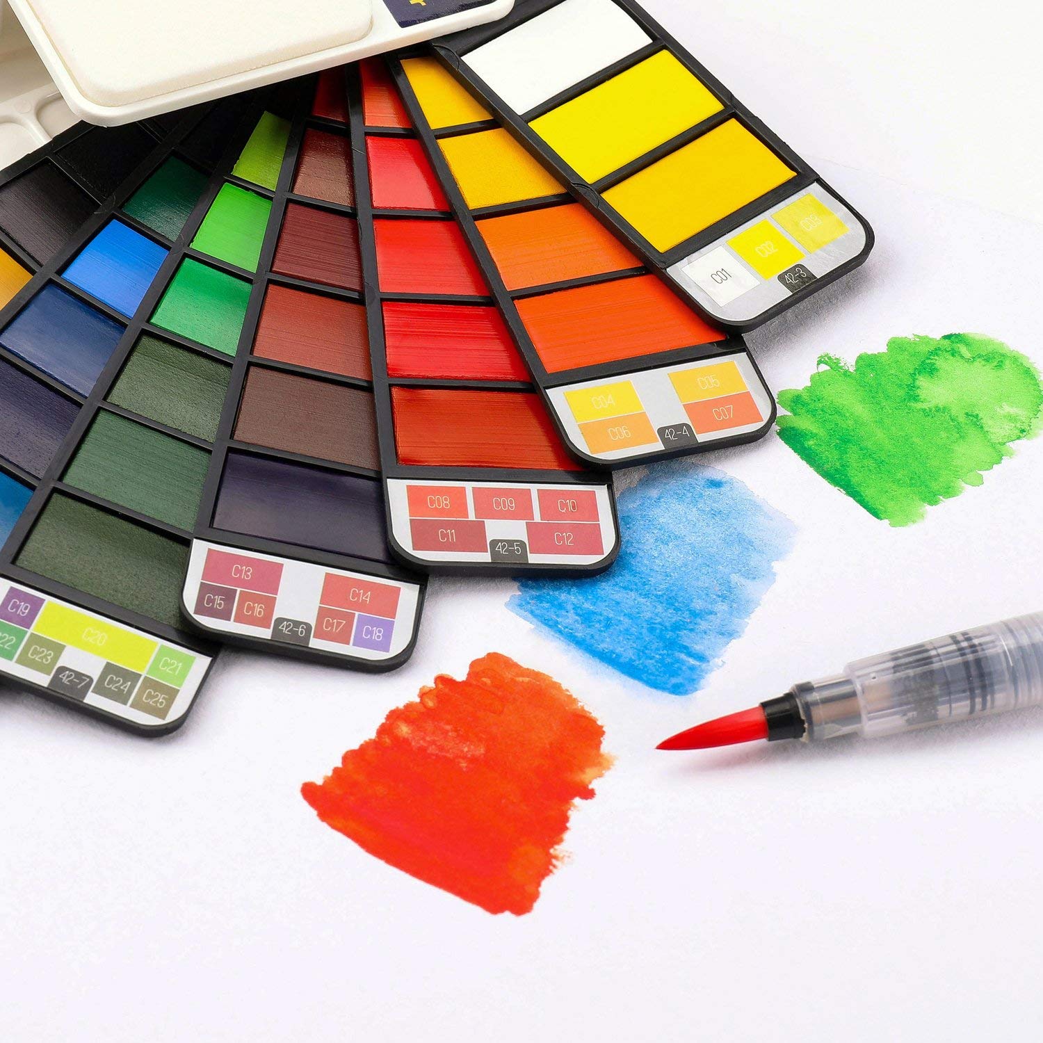 33 Colors Pocket Size And Easy To Carry Watercolour Paint Set With Brush Pen